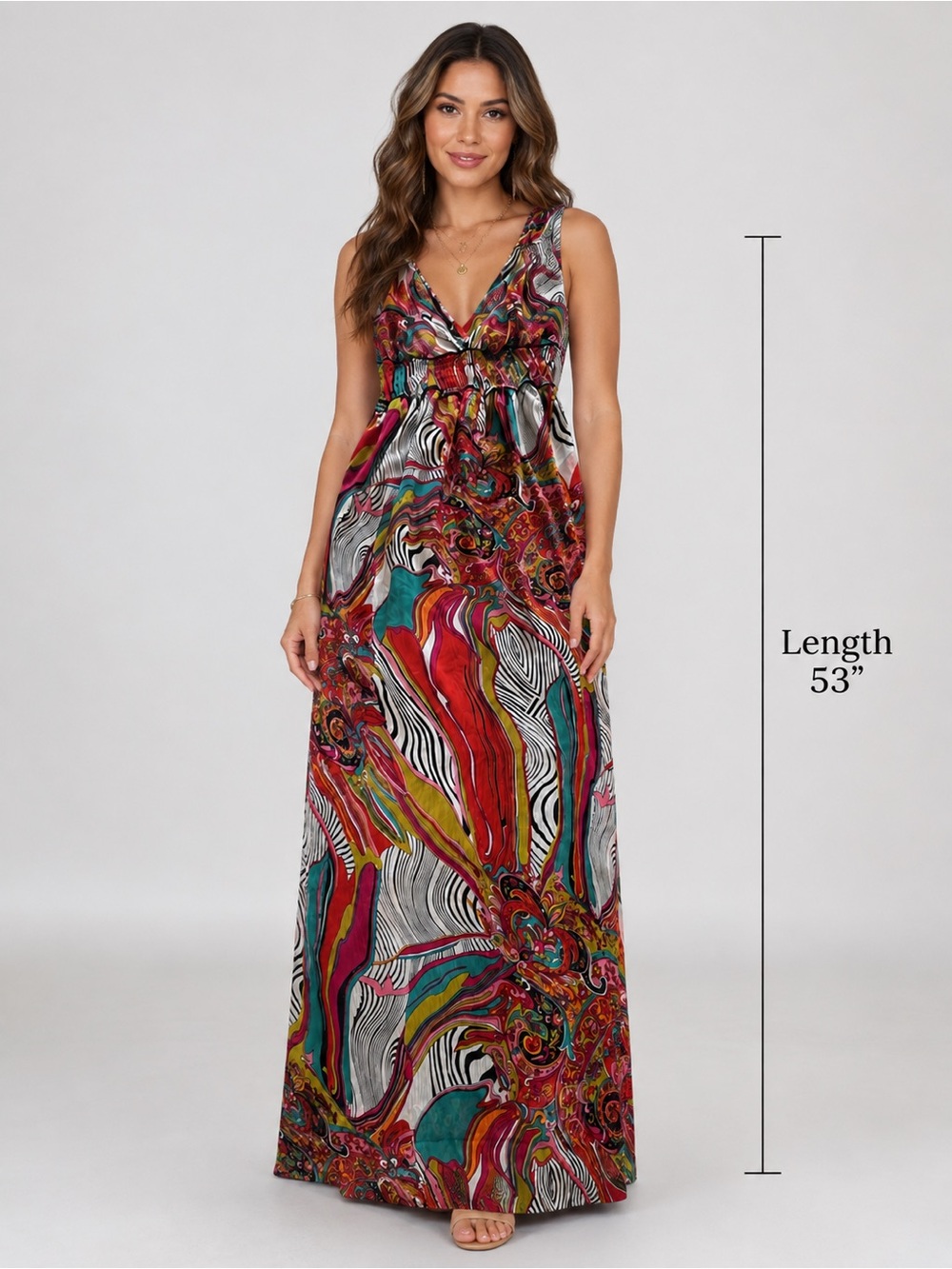 Fire Los Angeles Women's Colorful Abstract Print Maxi Dress - Size Medium